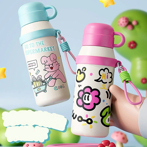 Flip Straw Insulated Water Bottle With Straw